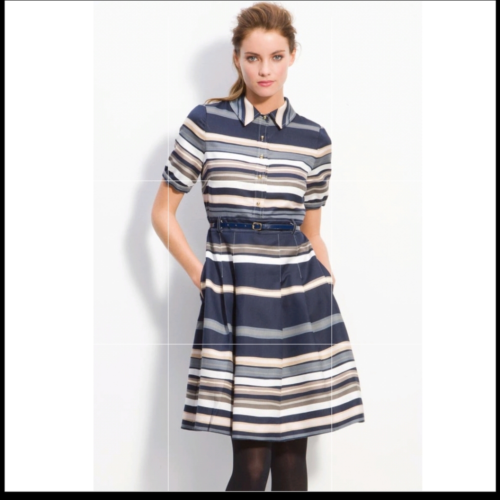 Kate Spade Silk/Cotton Polo Stripe Dress
